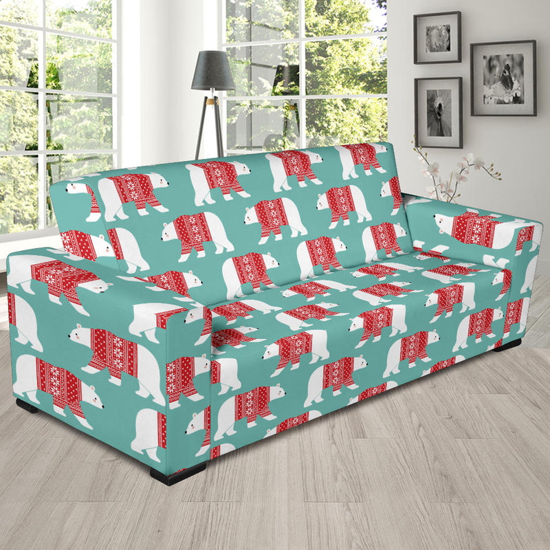 Polar Bear Pattern Print Design A04 Sofa Slipcover