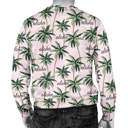 Aloha Beach Pattern Design Themed Print Men Long Sleeve Sweatshirt