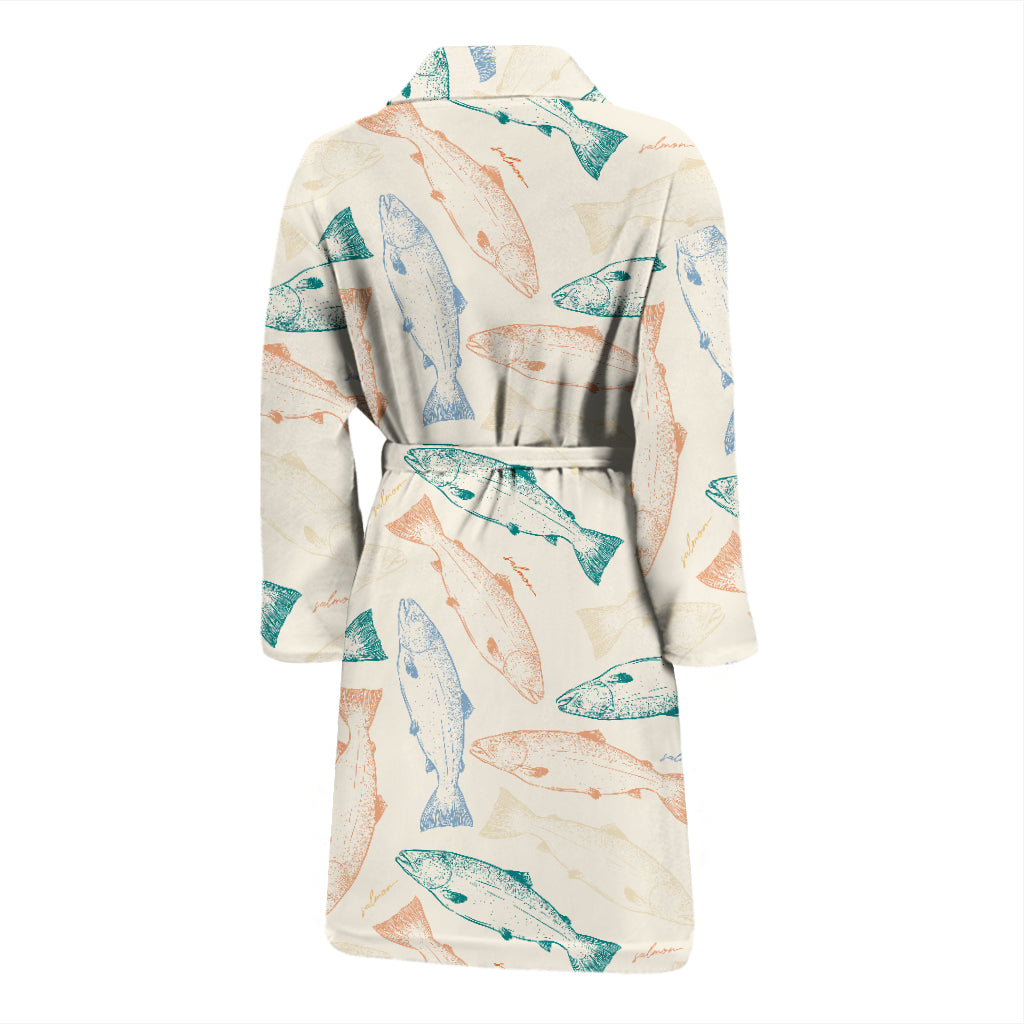 Salmon Fish Print Design LKS305 Men Bathrobe
