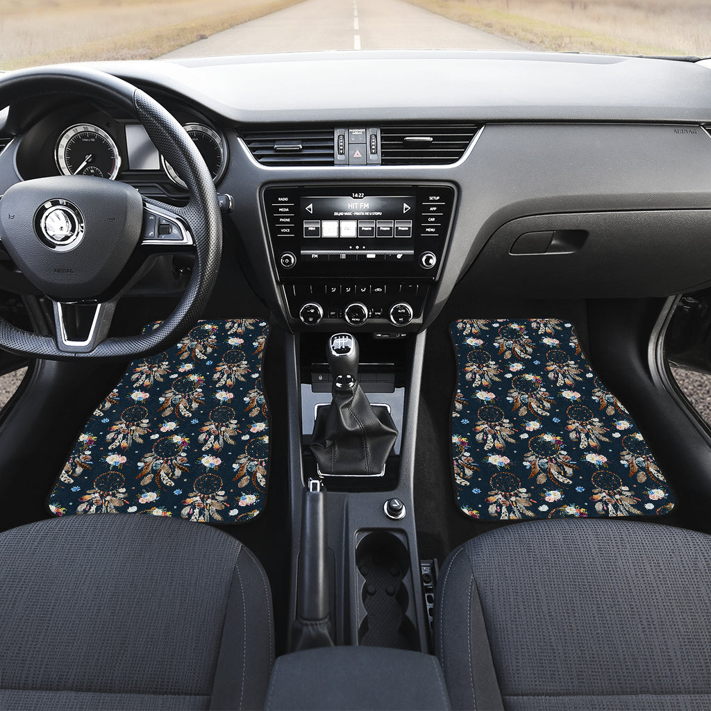 Dream Catcher Boho Floral Style Car Floor Mats Front Back
