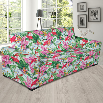 Tropical Flower Print Design LKS304 Sofa Slipcover