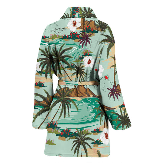 Pacific island Pattern Print Design A03 Women Bathrobe