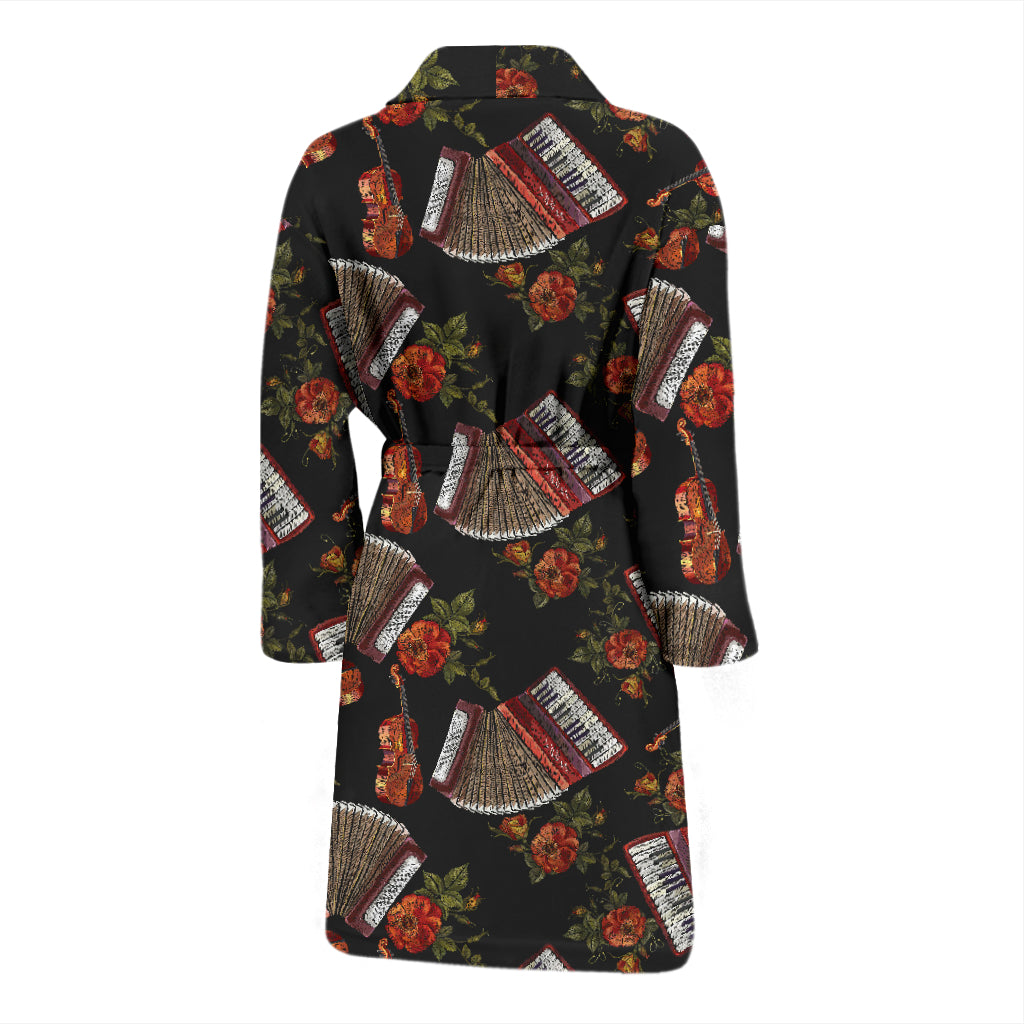 Accordion Print Design LKS403 Men Bathrobe