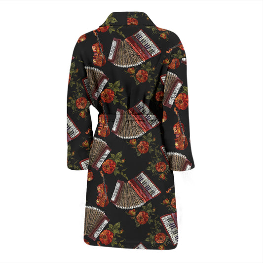 Accordion Print Design LKS403 Men Bathrobe