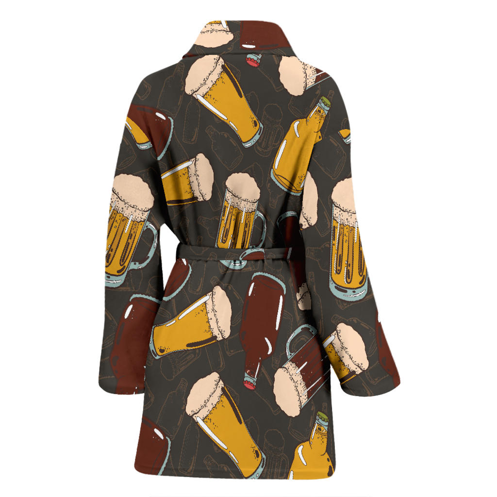 Beer Pattern Print Design 03 Women Bathrobe