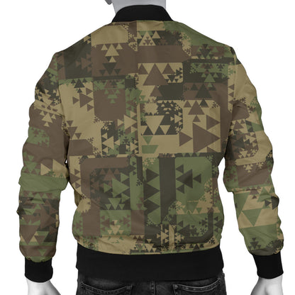 Camouflage Aztec Green Army Print Men Bomber Jacket