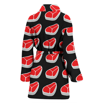 Steak Print Design LKS303 Women Bathrobe