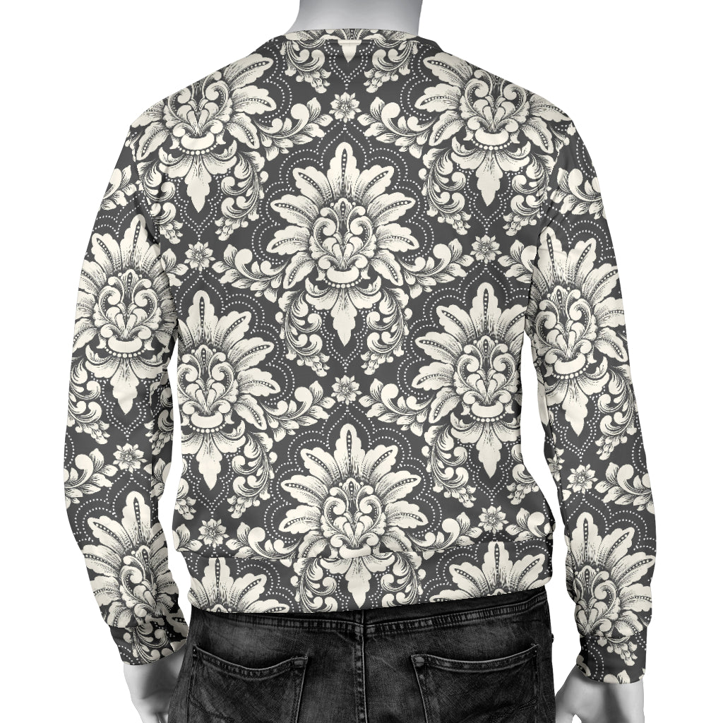 Damask Elegant Print Pattern Men Long Sleeve Sweatshirt