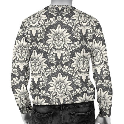 Damask Elegant Print Pattern Men Long Sleeve Sweatshirt