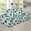 Black Cat Pattern Print Design 04 Sofa Slipcover