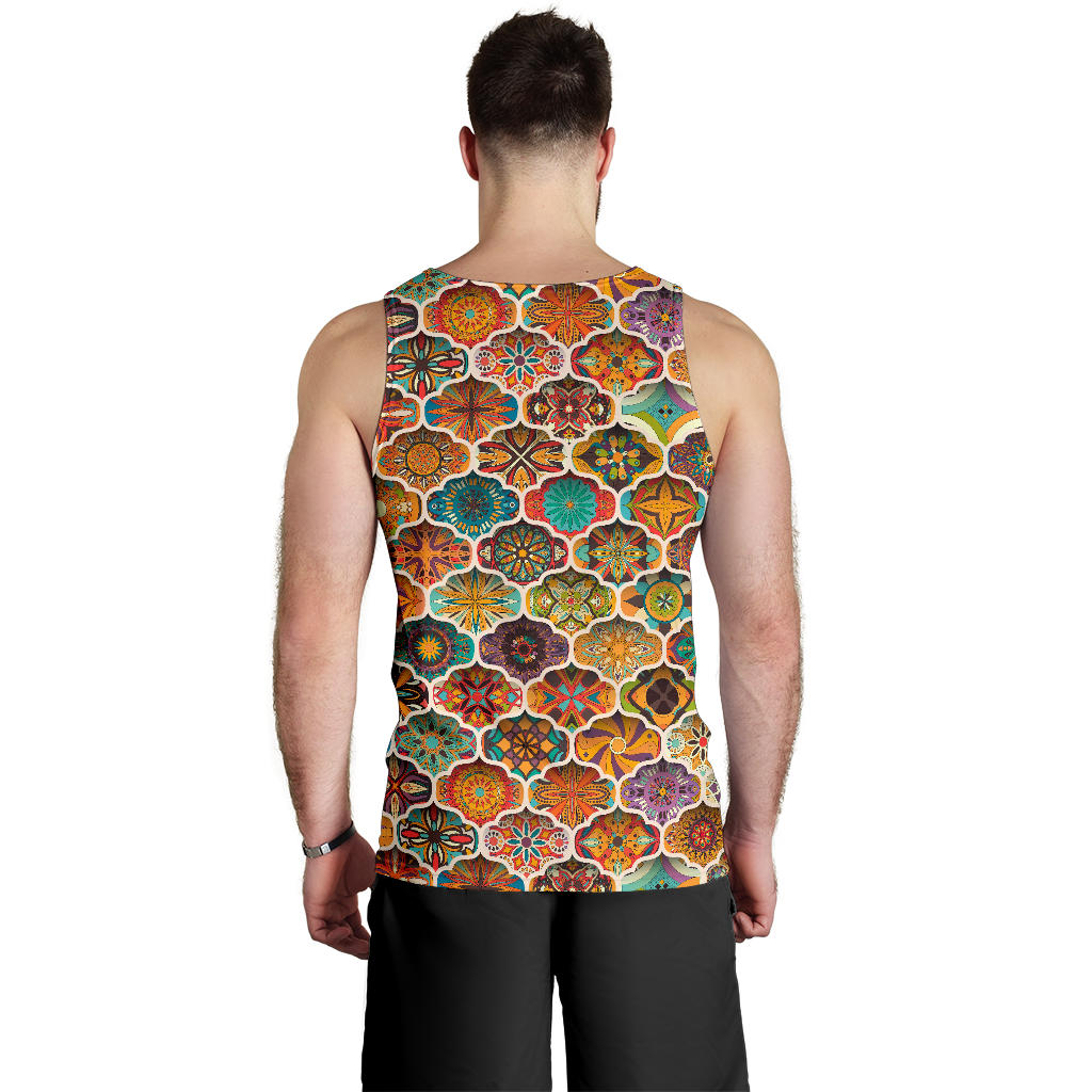 Mandala Mosaic Themed Design Print Men Tank Top