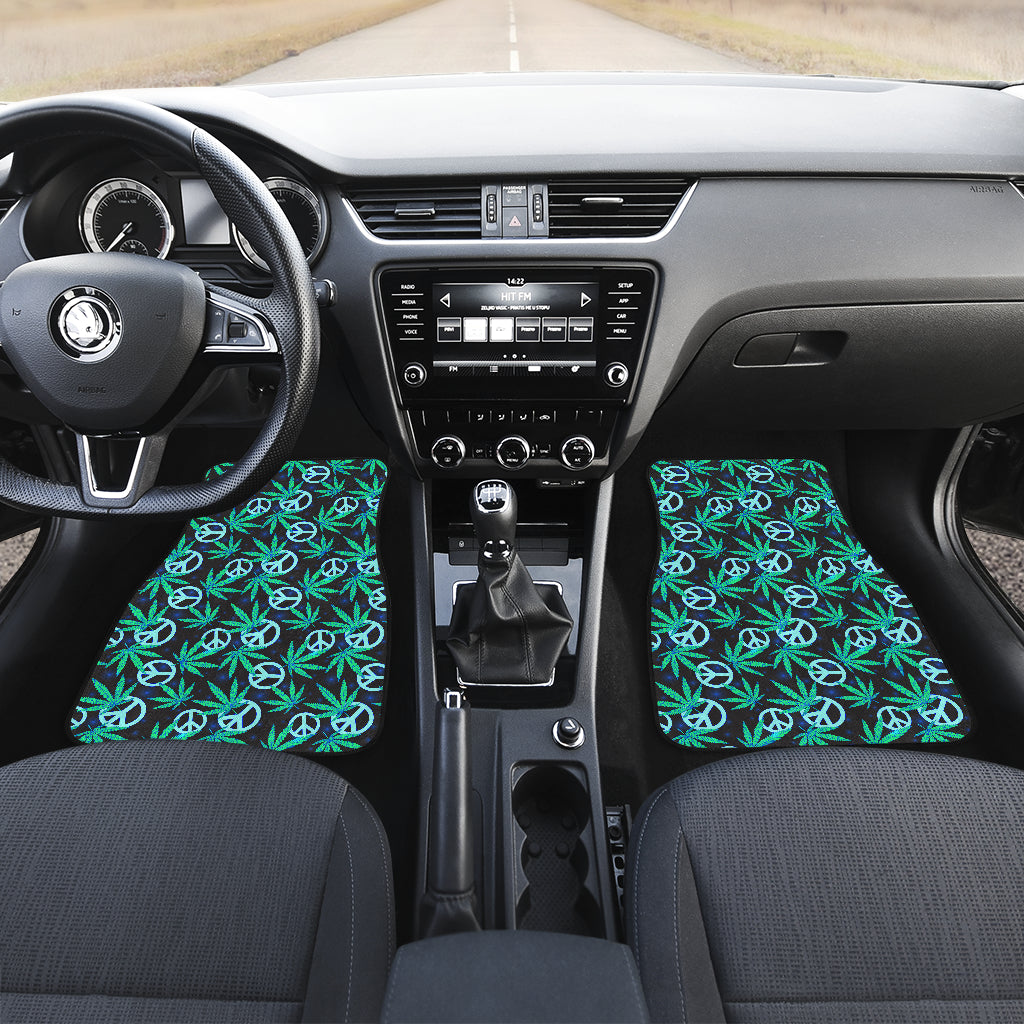 Peace Sign Themed Design Print Car Floor Mats Front Back