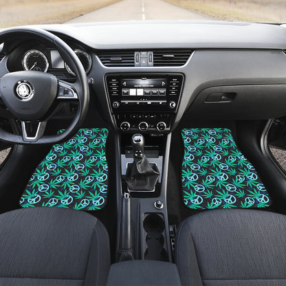 Peace Sign Themed Design Print Car Floor Mats Front Back