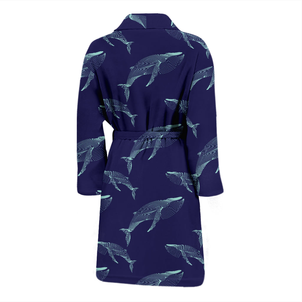 Blue Whale Print Design LKS402 Men Bathrobe