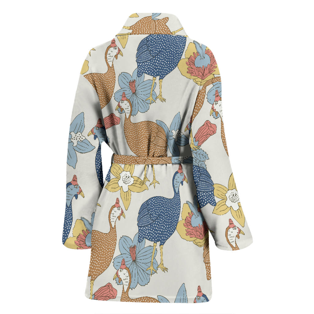 Guinea Fowl Pattern Print Design 01 Women Bathrobe