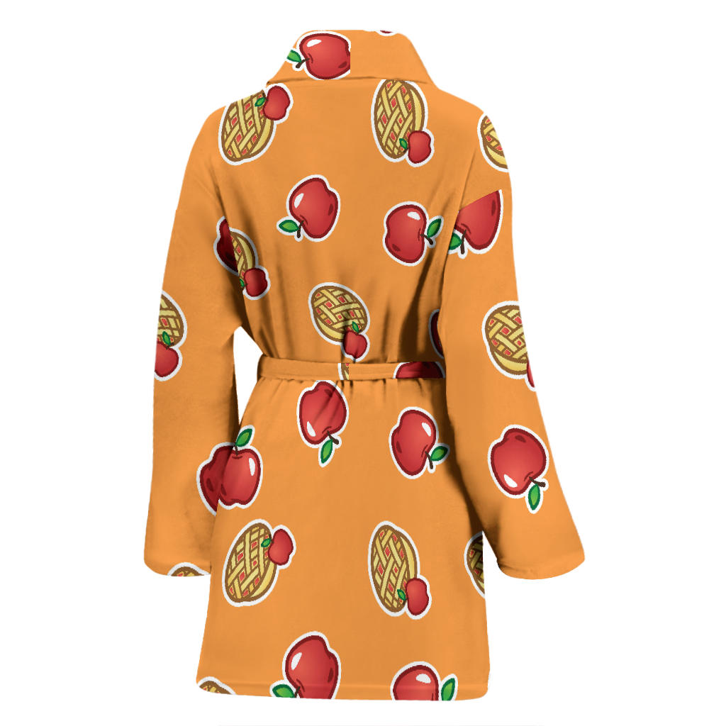 Apple Pie Pattern Print Design 02 Women Bathrobe