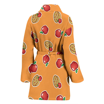 Apple Pie Pattern Print Design 02 Women Bathrobe