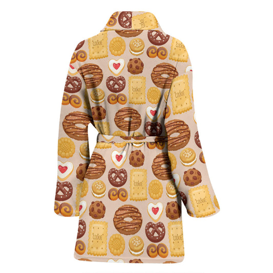 Cookie Pattern Print Design 02 Women Bathrobe