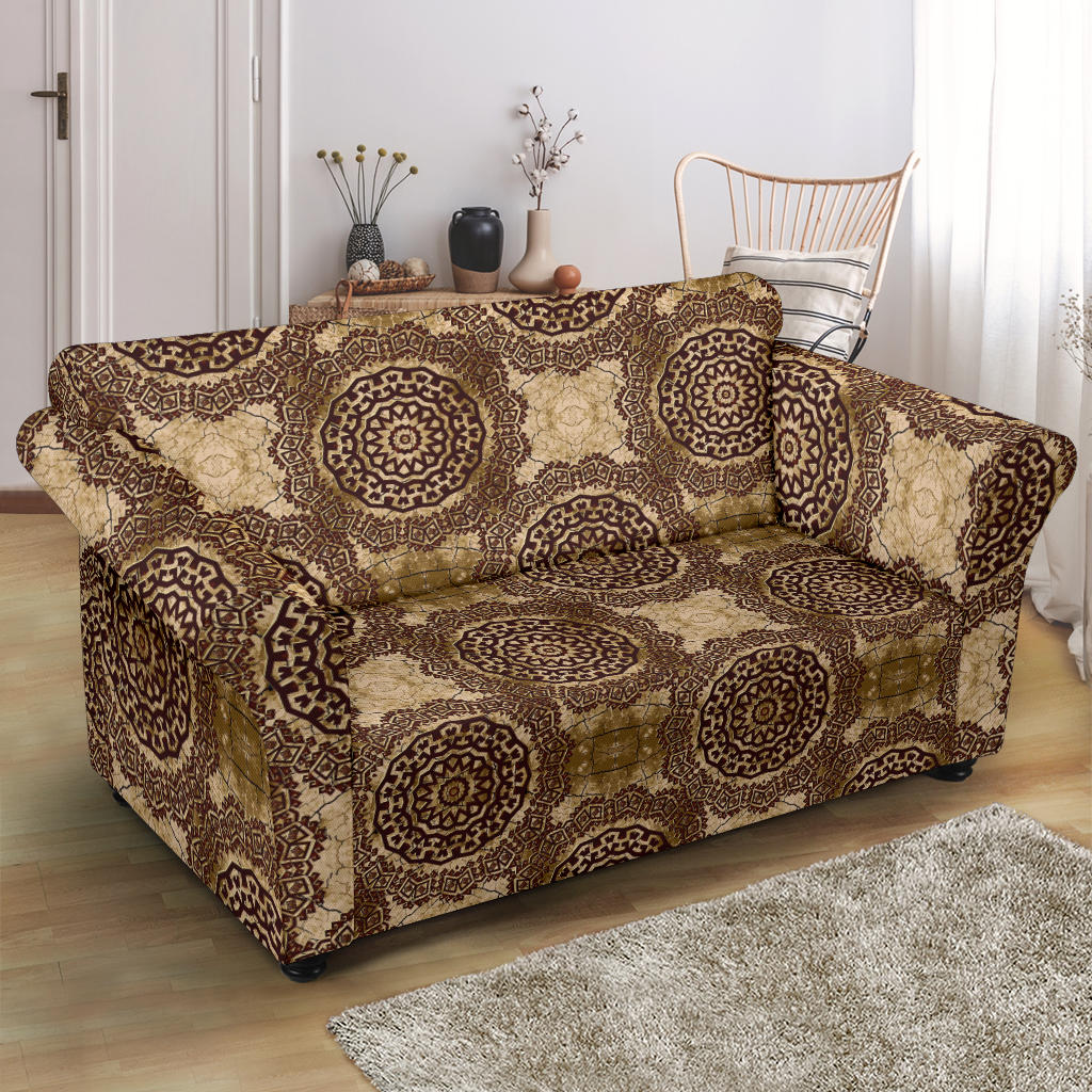 Ancient Greek Symbol Print Design LKS309 Loveseat Couch Slipcover