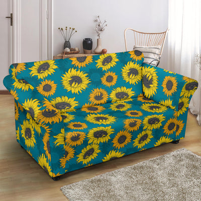 Sunflower Print Design LKS301 Loveseat Couch Slipcover
