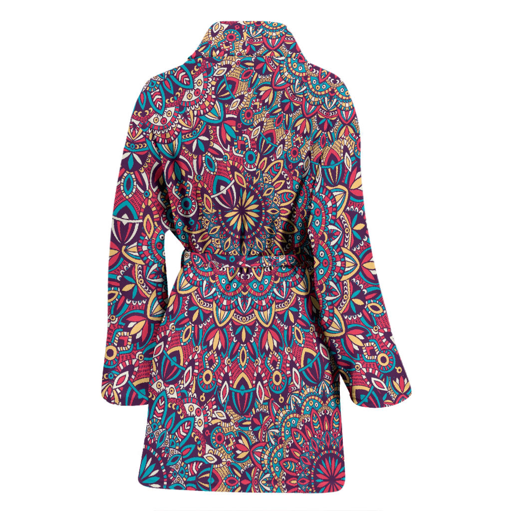 Boho Pattern Print Design 05 Women Bathrobe