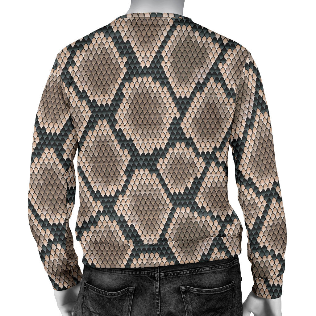 Snake Skin Design Print Men Long Sleeve Sweatshirt