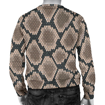 Snake Skin Design Print Men Long Sleeve Sweatshirt