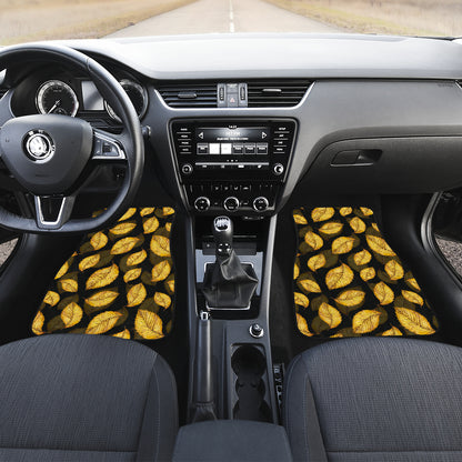 Elm Leave Summer Print Pattern Car Floor Mats Front Back