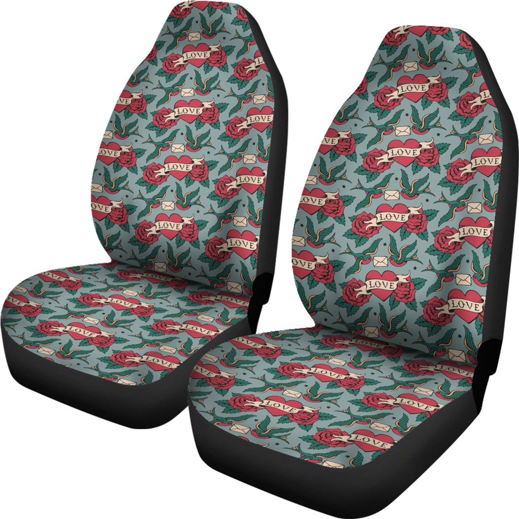 Tattoo Heart Print Design LKS301 Car Seat Covers