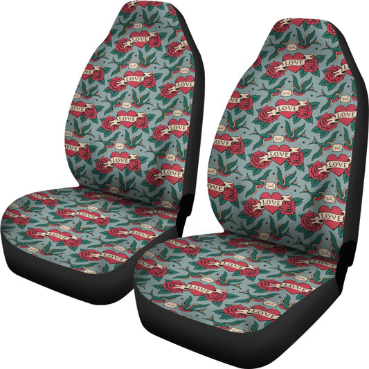 Tattoo Heart Print Design LKS301 Car Seat Covers