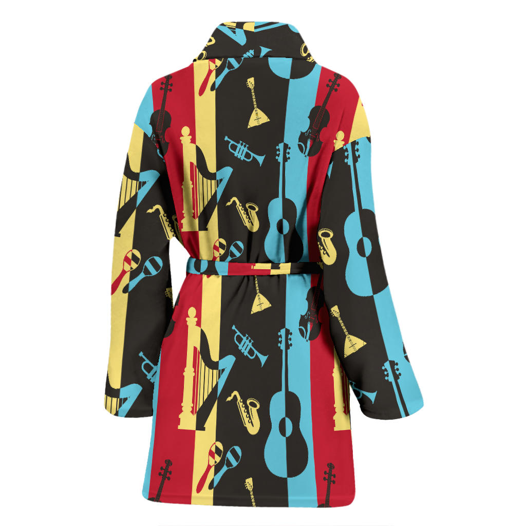 Jazz Pattern Print Design 02 Women Bathrobe