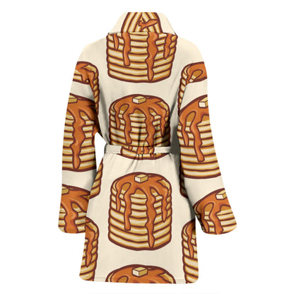 Pancake Pattern Print Design A02 Women Bathrobe