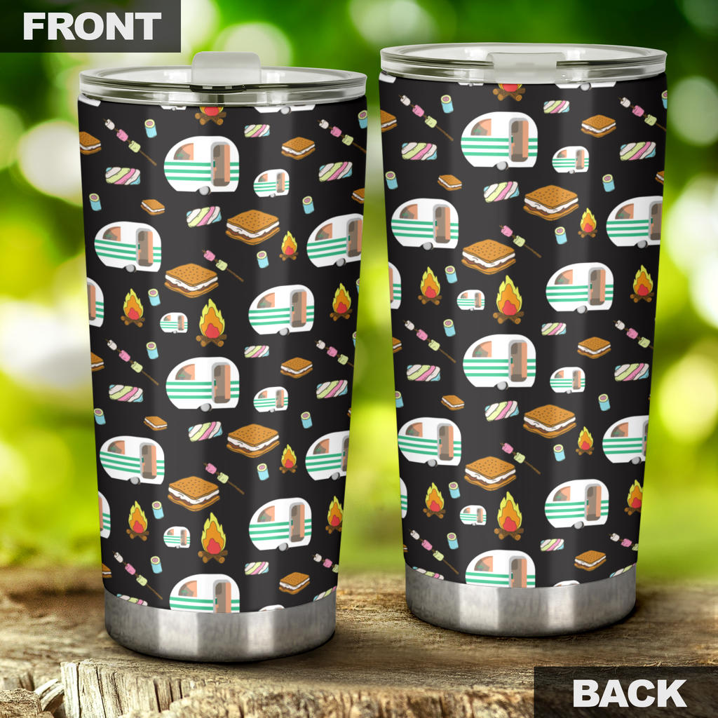 Camper marshmallow Camping Design Print Tumbler