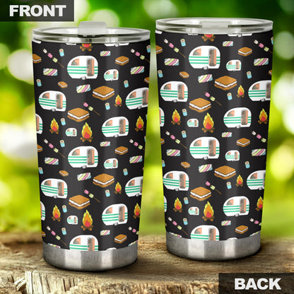Camper marshmallow Camping Design Print Tumbler