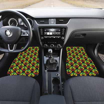 Rasta Reggae Color Design Car Floor Mats Front Back