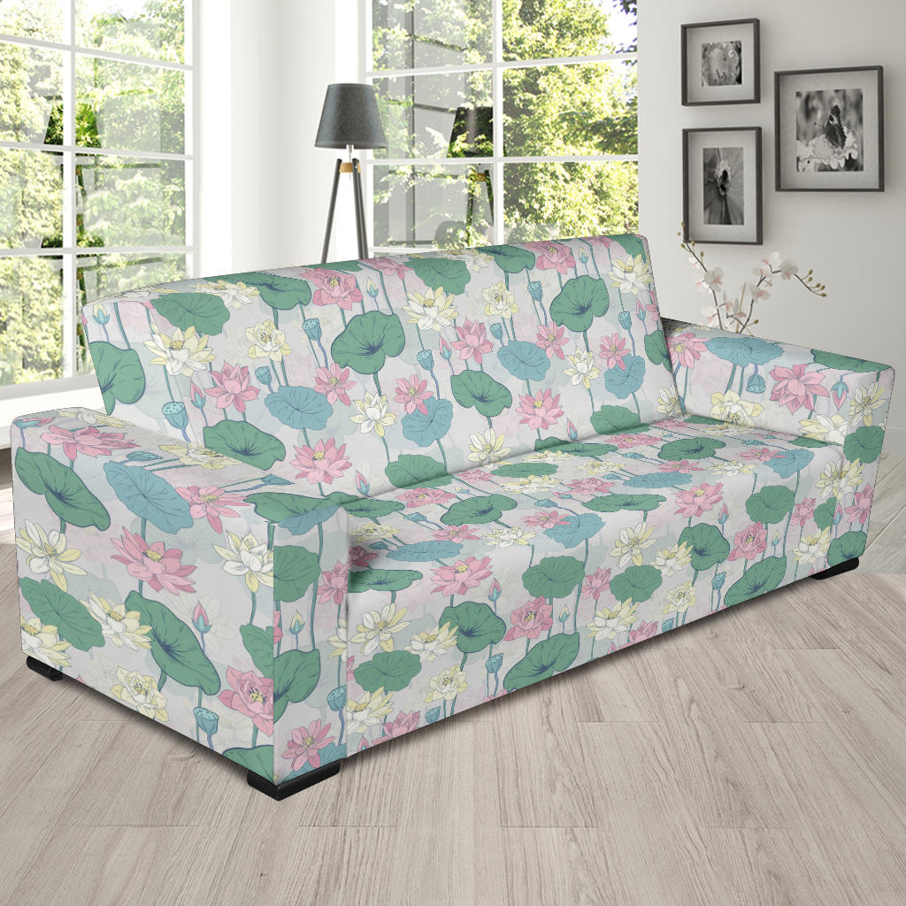 Water Lily Print Design LKS305 Sofa Slipcover
