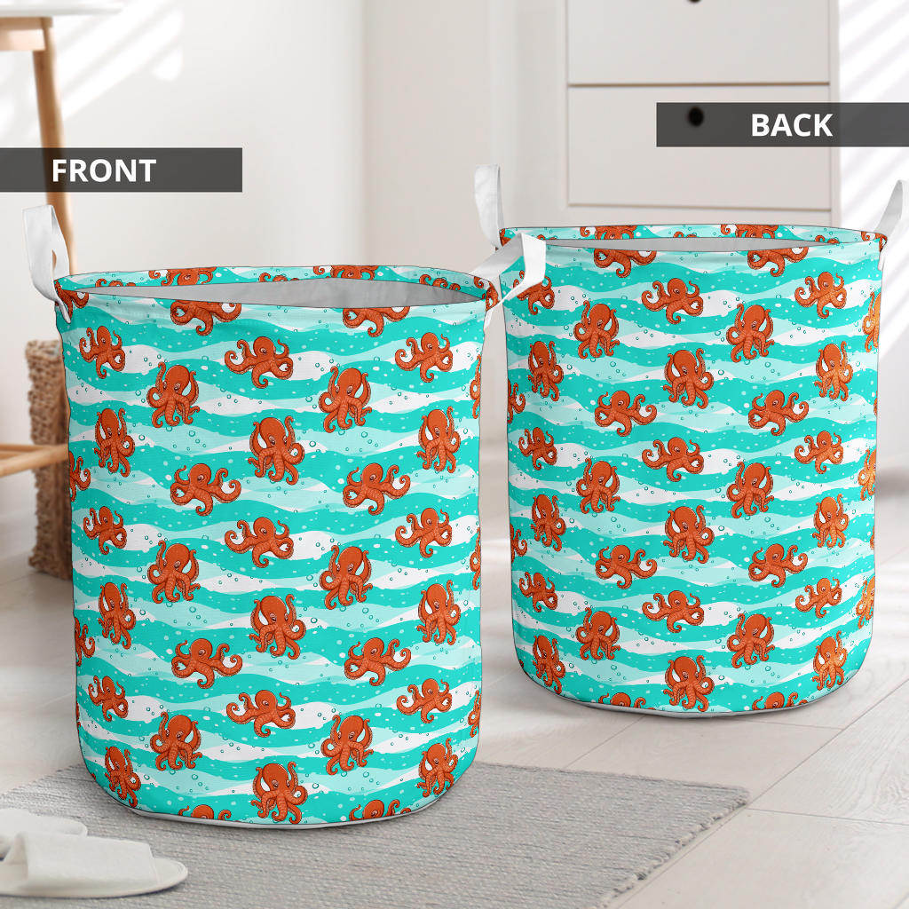 Octopus Cute Design Print Themed Laundry Basket