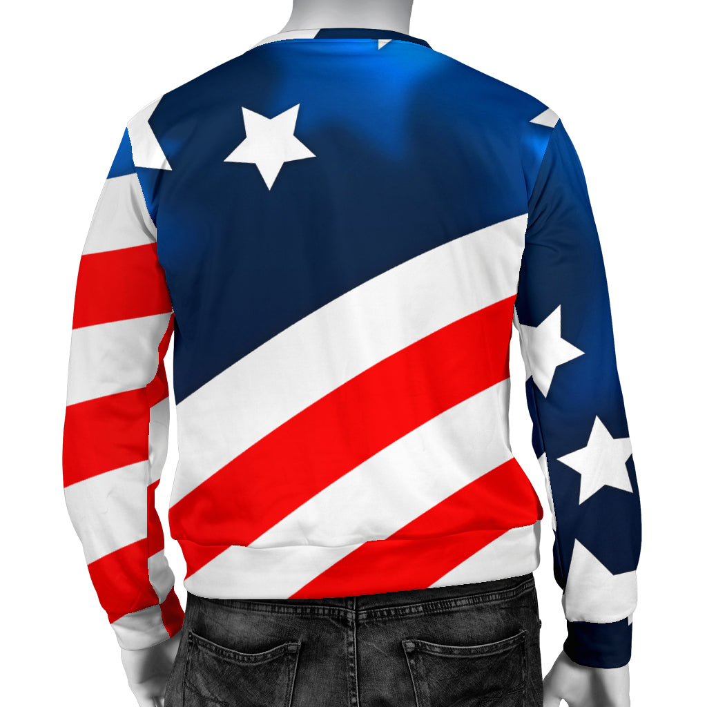 American flag Style Men Long Sleeve Sweatshirt