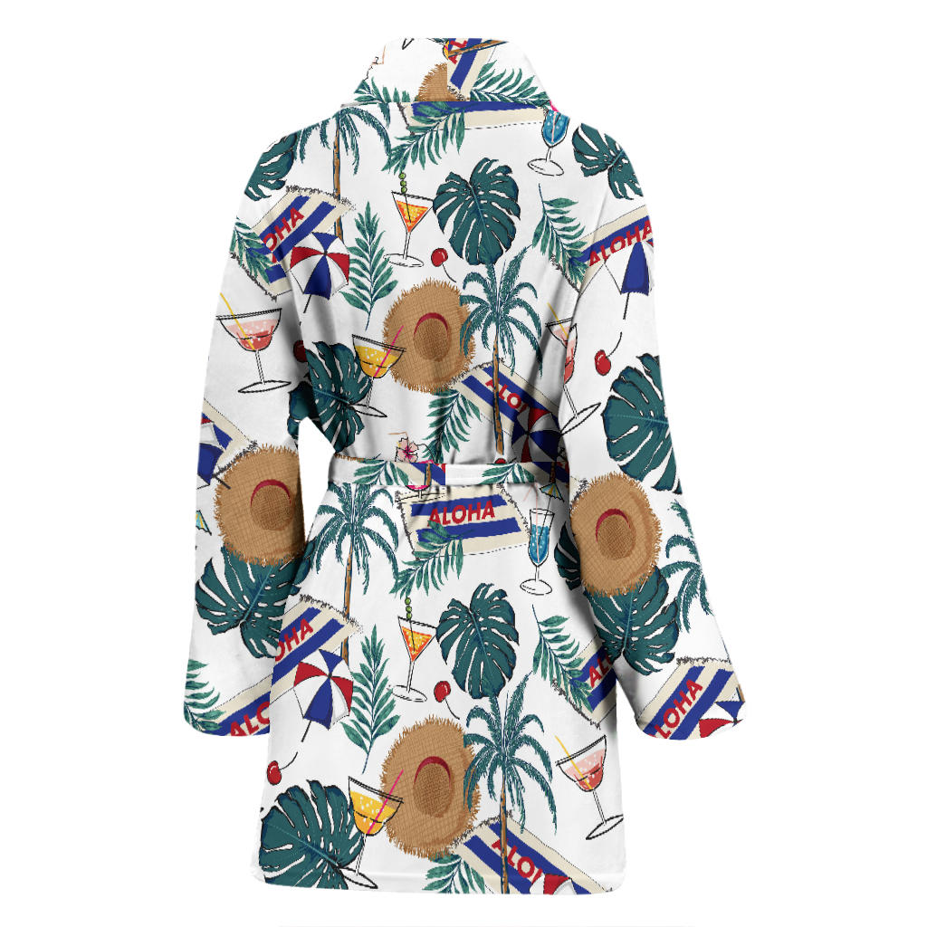 Aloha Hawaii Beach Pattern Print Design 04 Women Bathrobe