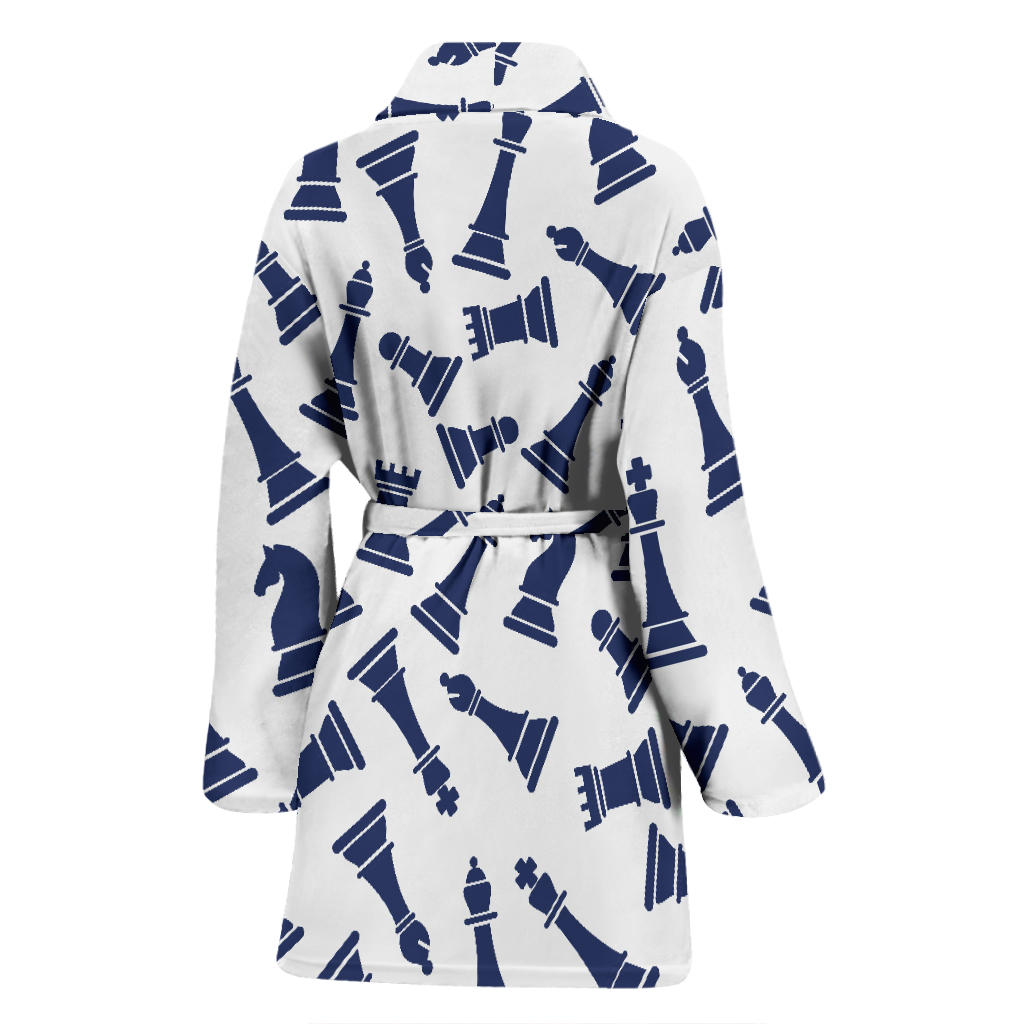 Chess Pattern Print Design 03 Women Bathrobe