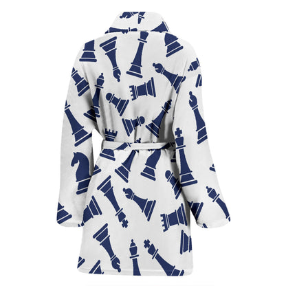 Chess Pattern Print Design 03 Women Bathrobe
