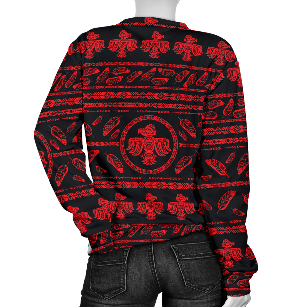 Native American Eagle Themed Print Women Long Sleeve Sweatshirt