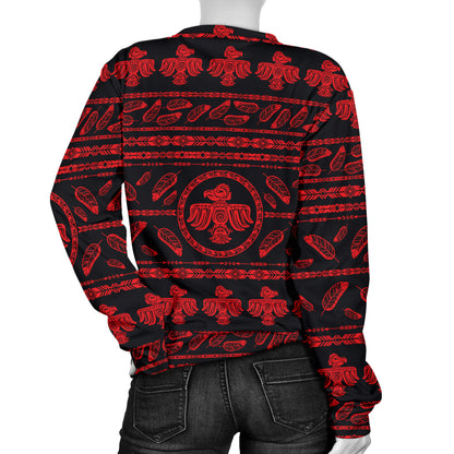 Native American Eagle Themed Print Women Long Sleeve Sweatshirt