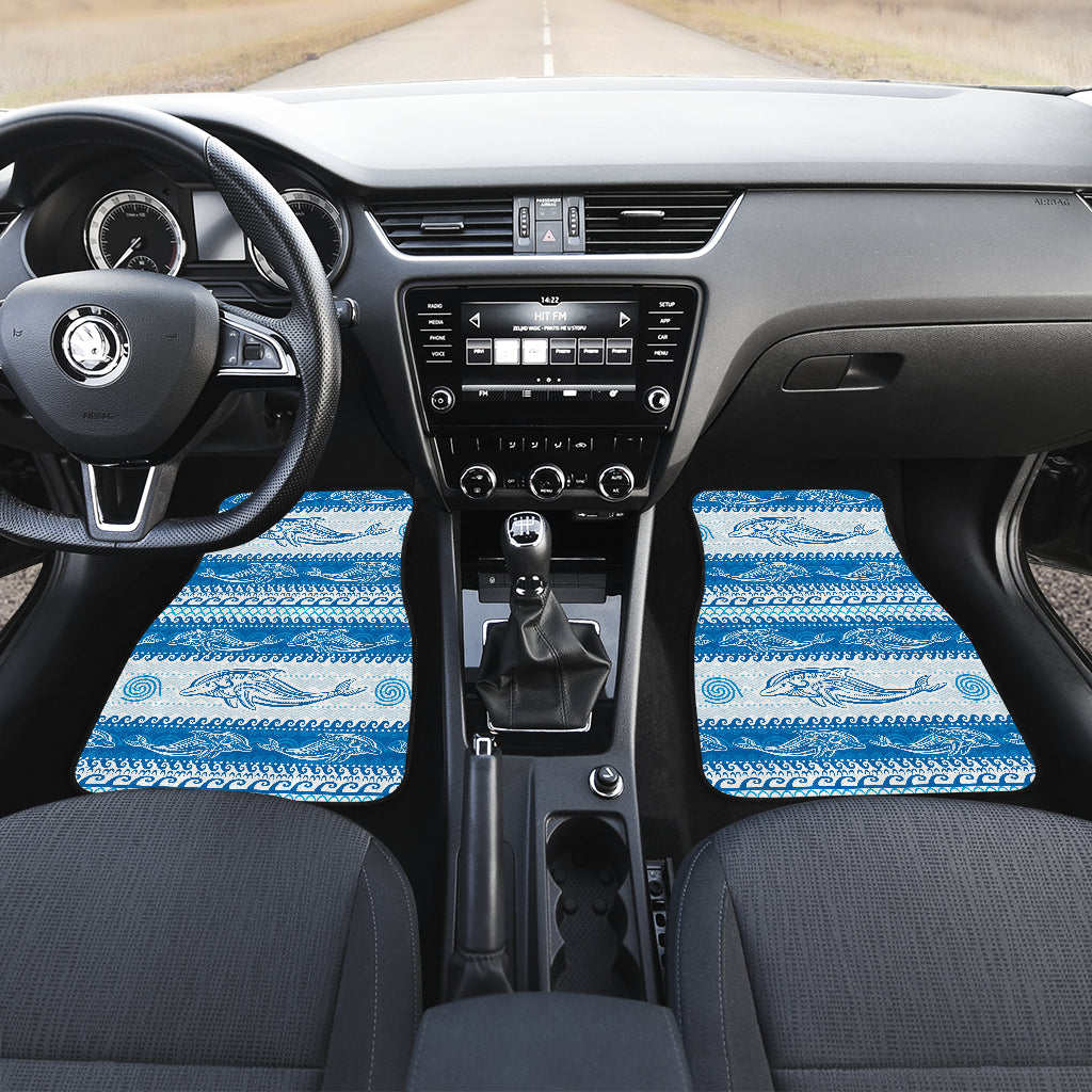 Dolphin Tribal Print Pattern Car Floor Mats Front Back