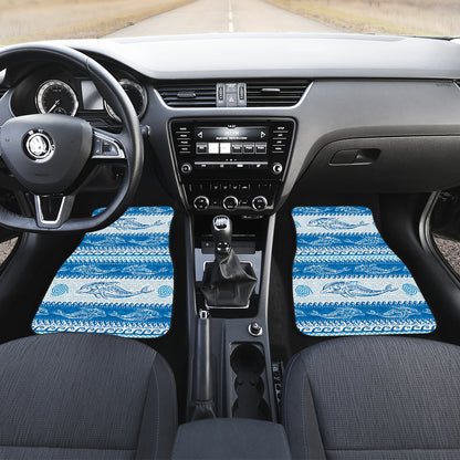 Dolphin Tribal Print Pattern Car Floor Mats Front Back