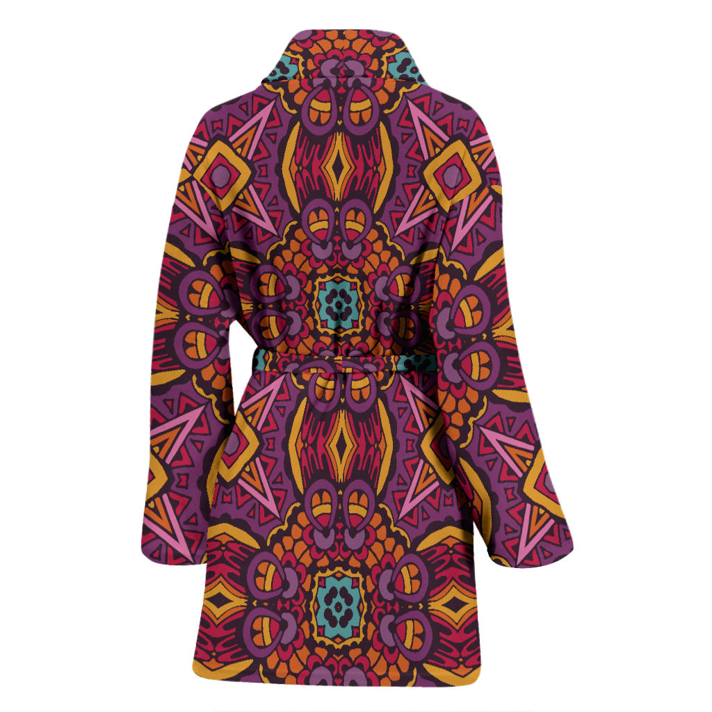 Bohemian Pattern Print Design 10 Women Bathrobe