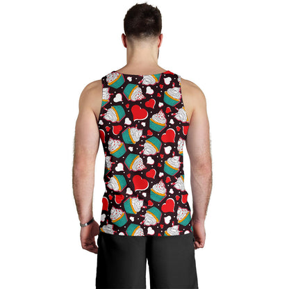 Cupcakes Heart Print Pattern Men Tank Top