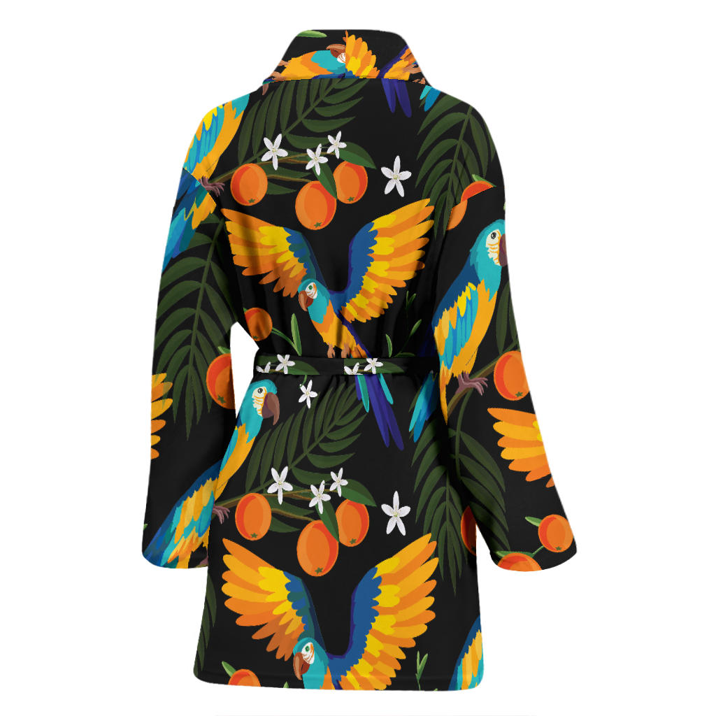 Macaw Pattern Print Design 03 Women Bathrobe