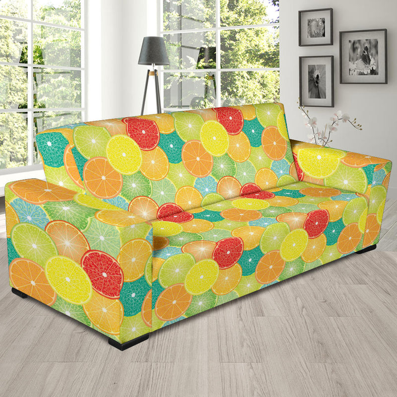 Citrus Pattern Print Design 01 Sofa Slipcover