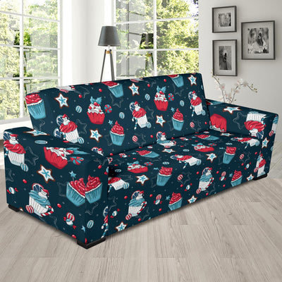 Cupcake Pattern Print Design 03 Sofa Slipcover